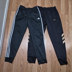 Adidas Black and Dark Gray Joggers XL